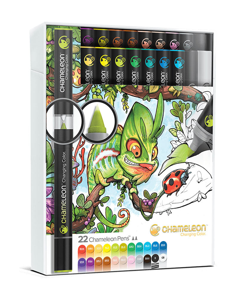 Valokuva tuotteesta Huopakynä 22 kpl Chameleon Pens Deluxe Set, kuuluu tuoteryhmään Taidetarvikkeet.
