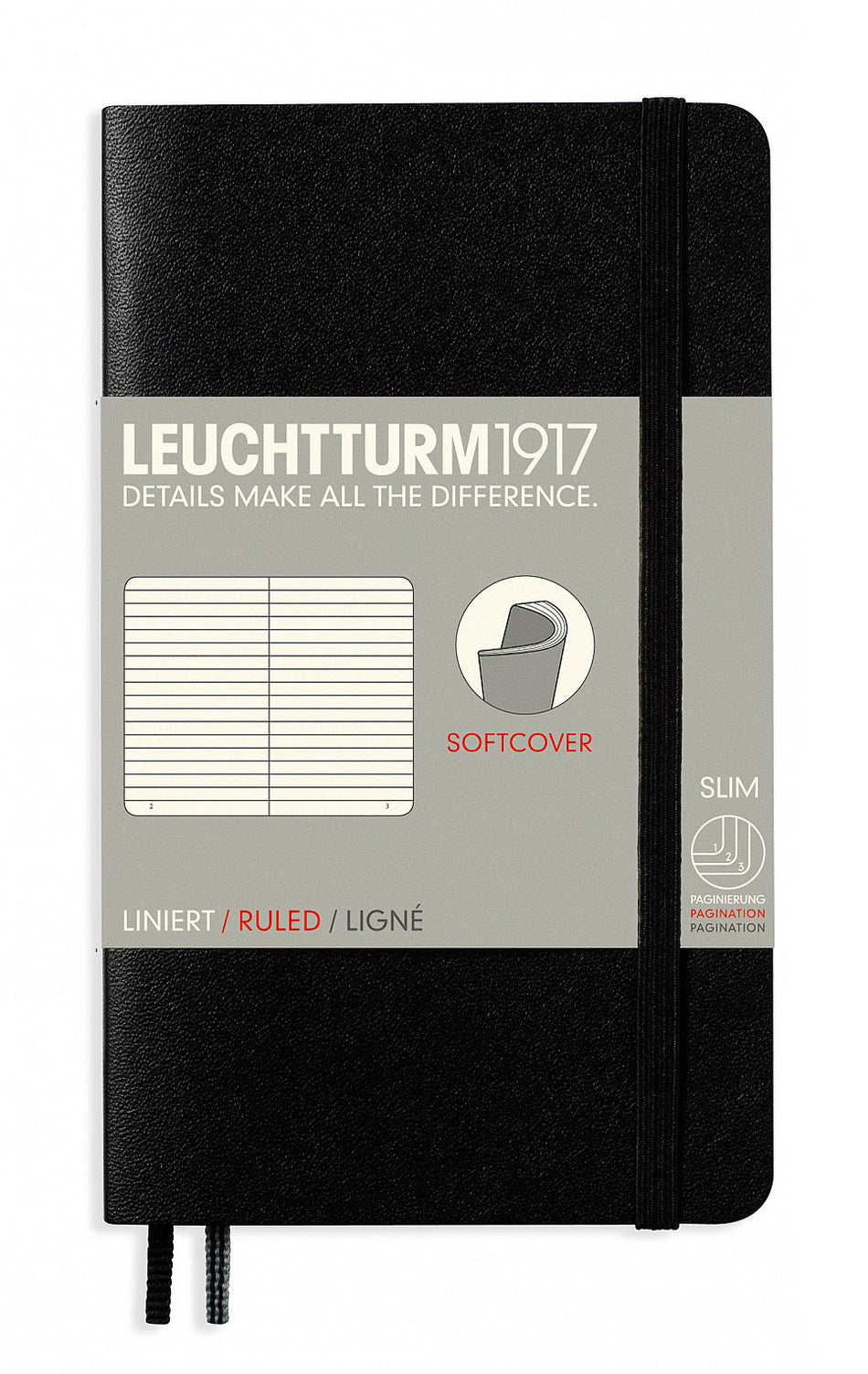 Valokuva tuotteesta Muistikirja A6 Leuchtturm1917 Soft Black ruled, pehmäkantinen viivallinen, kuuluu tuoteryhmään Muistikirjat.