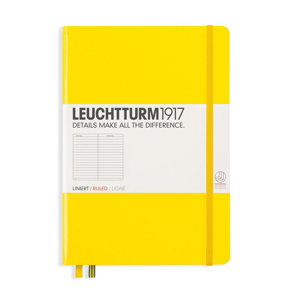 Valokuva tuotteesta Muistikirja A5 Leuchtturm1917 Hard Lemon ruled, kovakantinen viivallinen, kuuluu tuoteryhmään Muistikirjat.