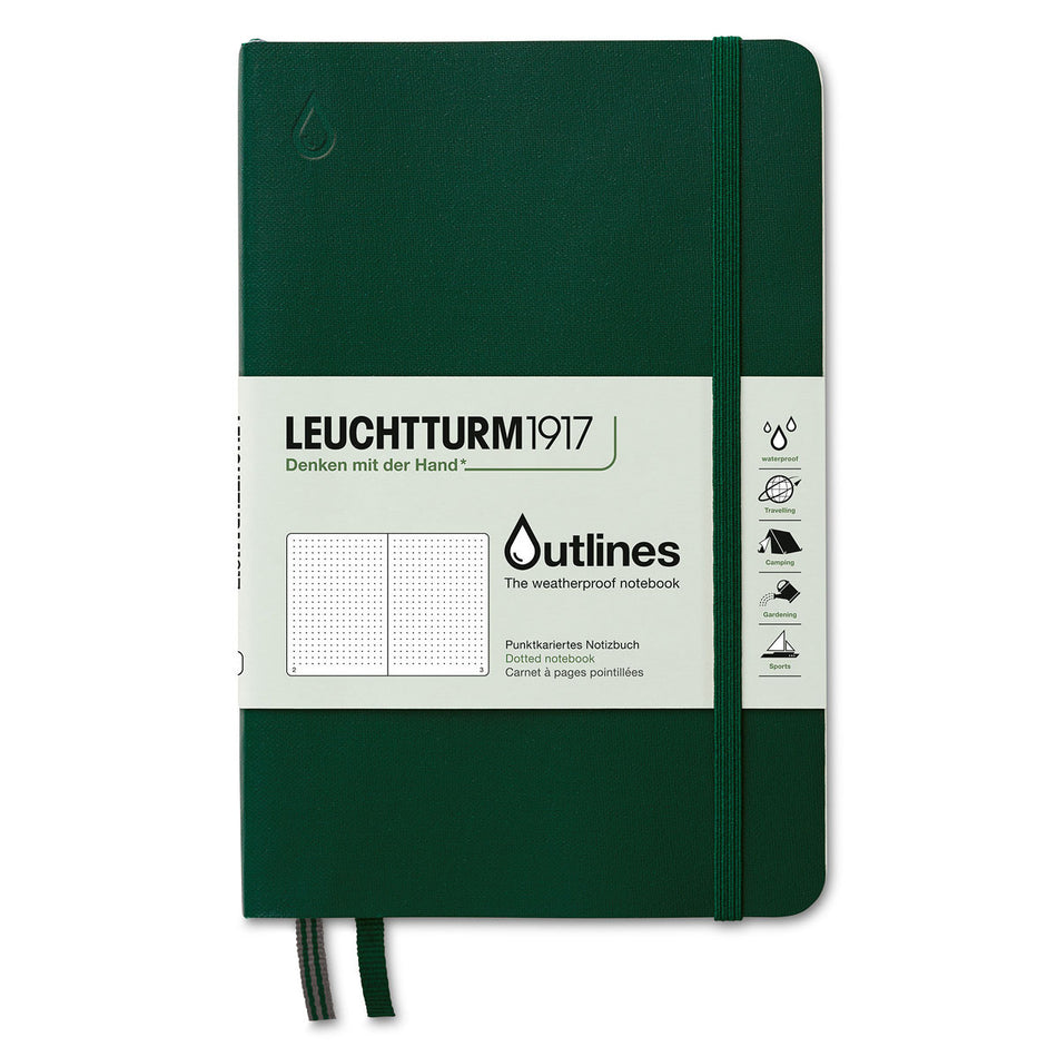 Valokuva tuotteesta Muistikirja B6 Outline Leuchtturm1917 vedenkestävä Walden Green pistesivut, kuuluu tuoteryhmään Muistikirjat.