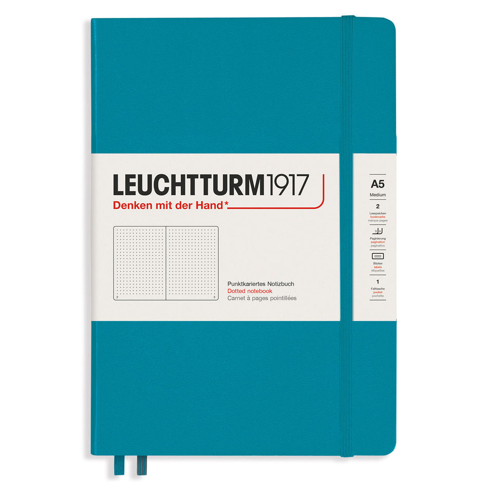Valokuva tuotteesta Muistikirja A5 Leuchtturm1917 Hard  Dotted Ocean, kovakantinen pistesivut, kuuluu tuoteryhmään Muistikirjat.