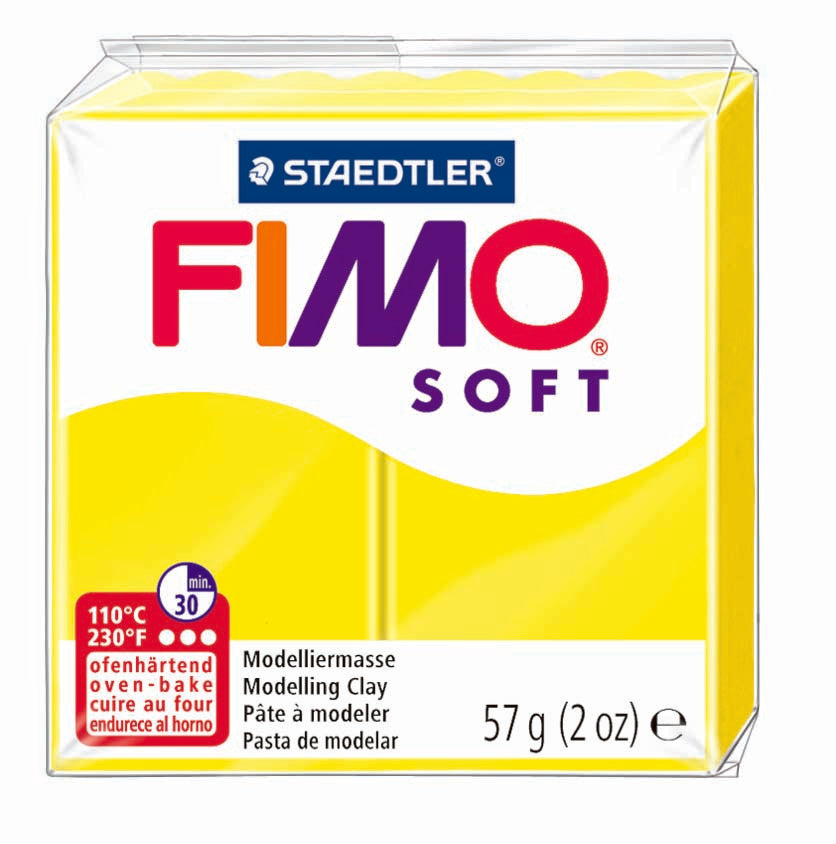 Valokuva tuotteesta Fimo Soft perusväri 10 lemon, kuuluu tuoteryhmään Askartelutarvikkeet.