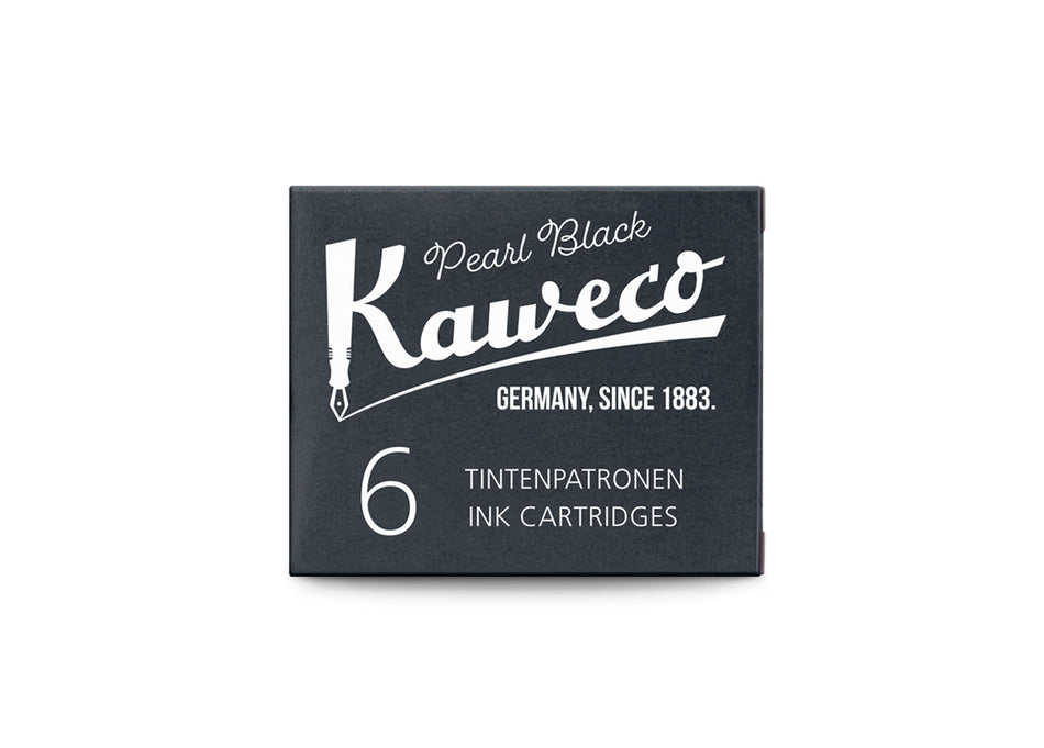 Valokuva tuotteesta Mustepatruuna 6kpl Kaweco Ink Pearl Black, kuuluu tuoteryhmään Lahjakynät.