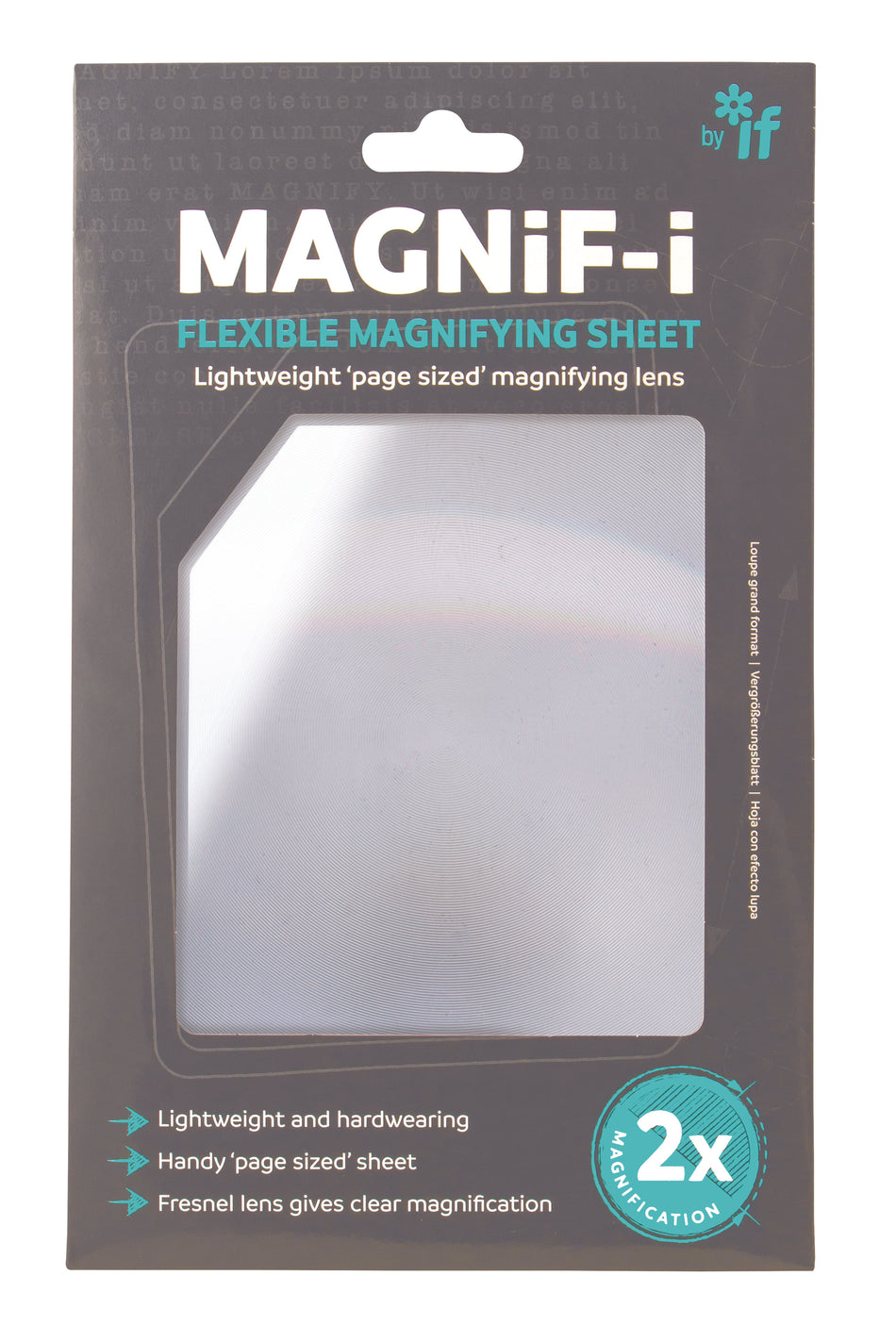 Valokuva tuotteesta Suurennuslasi MAGNiF-i Flexible Magnifying Sheet, kuuluu tuoteryhmään Lukulasit suurennuslasit.
