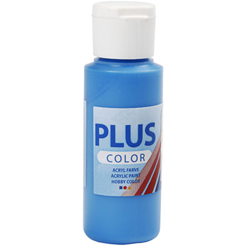 Valokuva tuotteesta Askartelumaali 60ml sininen Plus Color, kuuluu tuoteryhmään Askartelutarvikkeet.