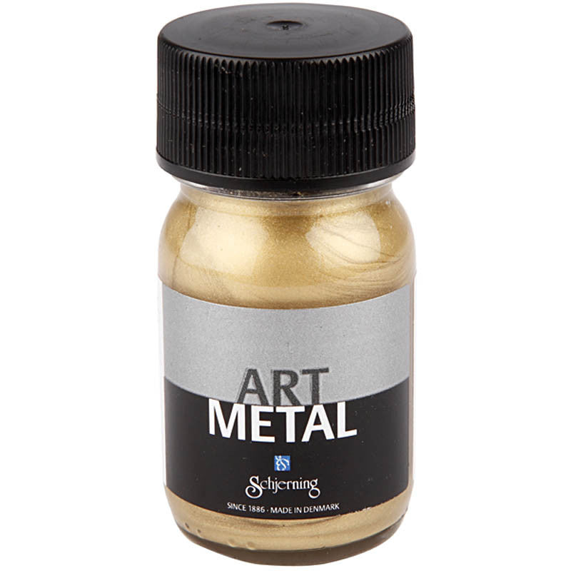 Valokuva tuotteesta Askartelumaali 30 ml kulta, Art Metal, kuuluu tuoteryhmään Askartelutarvikkeet.