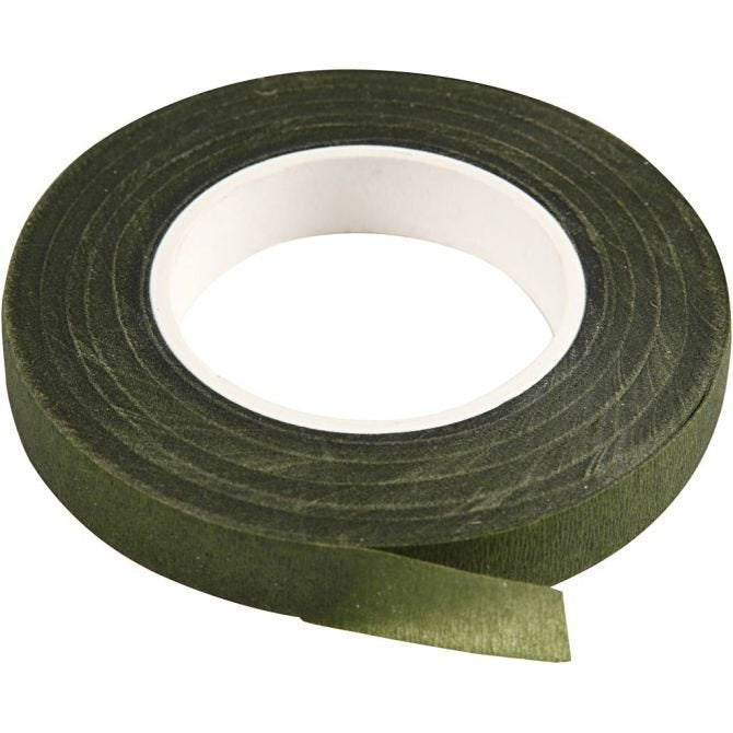 Valokuva tuotteesta Kukkateippi vihreä 12mm x 27m, kuuluu tuoteryhmään Askartelutarvikkeet.