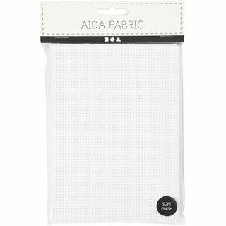 Aida-kangas 50x50 cm valkoinen 35 neliötä per 10cm