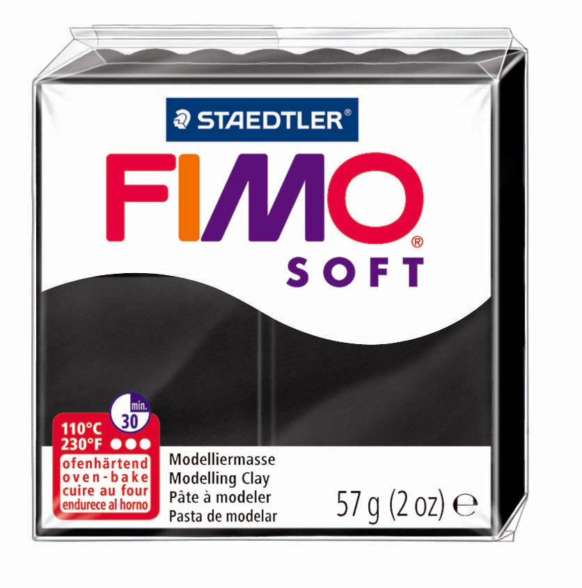 Valokuva tuotteesta Fimo Soft perusväri 9 black, kuuluu tuoteryhmään Askartelutarvikkeet.