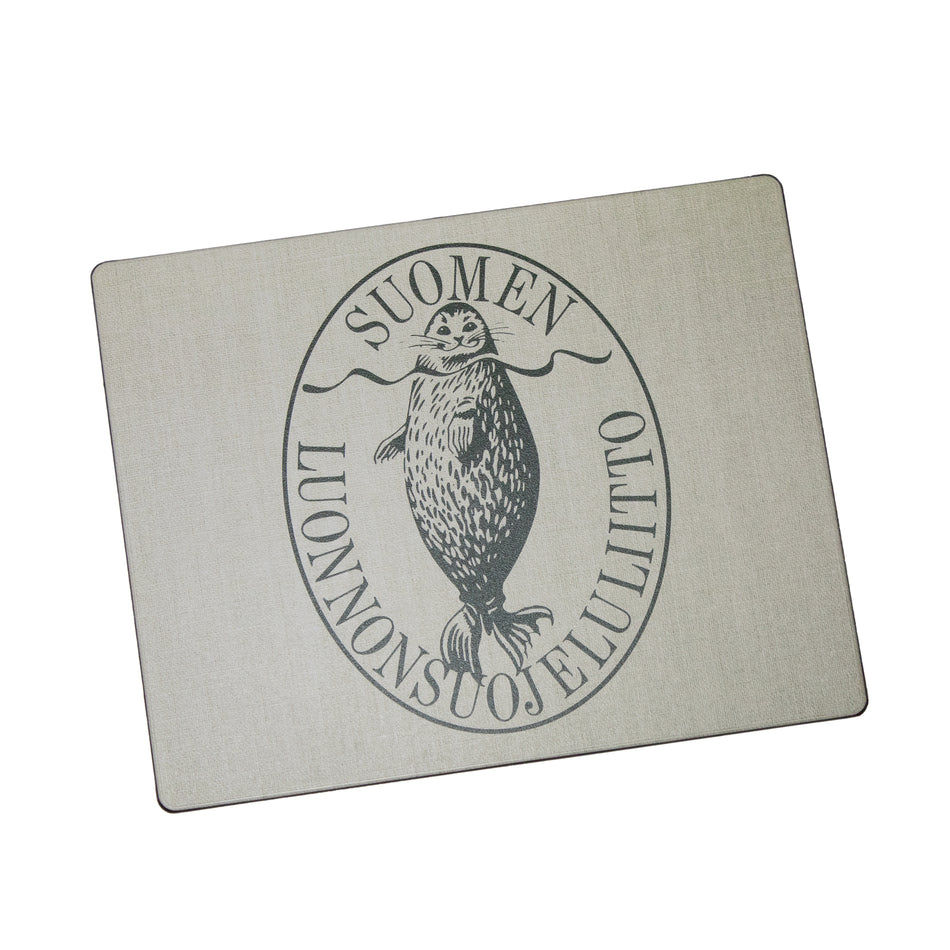 Valokuva tuotteesta Hiirimatto Suomen Luonnonsuojeluliitto Retrologo luonnonvaalea, kuuluu tuoteryhmään Muut tarvikkeet.