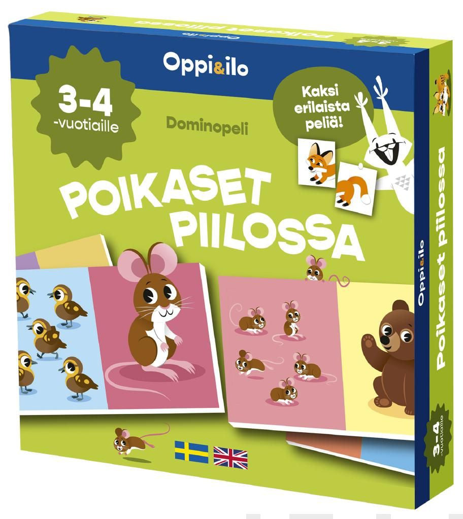Valokuva tuotteesta Poikaset piilossa -dominopeli 3-4 v, kuuluu tuoteryhmään Pelikortit.