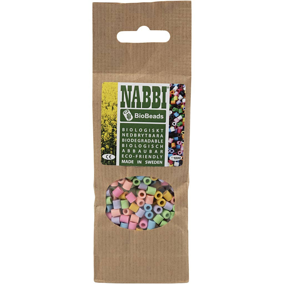 Valokuva tuotteesta Silityshelmi 1000kpl pastellivärit Nabbi BioBeads, kuuluu tuoteryhmään Lasten piirustustarvikkeet.