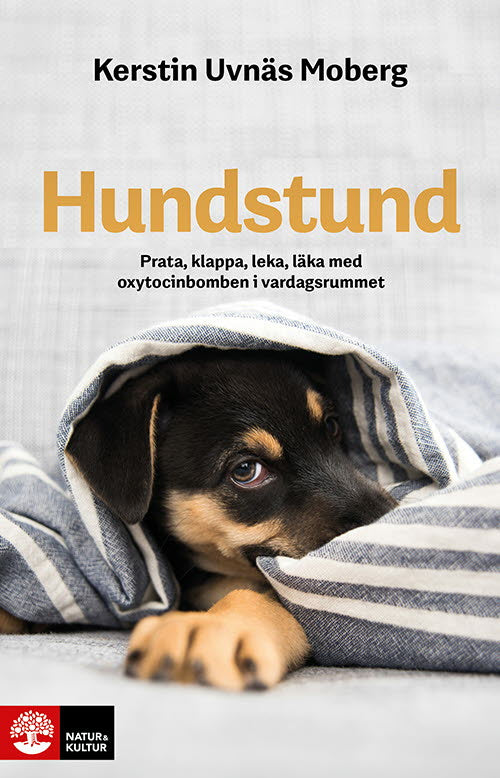 Valokuva kirjasta Kerstin Uvnäs Moberg Hundstund : prata, klappa, leka, läka med oxytocinbomben i vardagsrummet, kuuluu tuoteryhmään Ruots harrasteet taide.