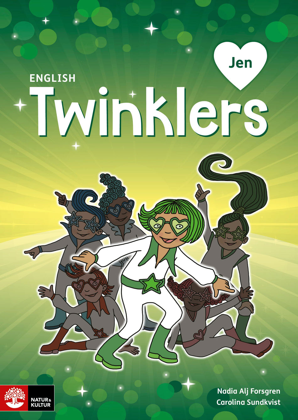 Valokuva kirjasta Nadia Alj Forsgren / Carolina Sundkvist English Twinklers green Jen, kuuluu tuoteryhmään Ruots lapset nuoret ja sarjakuvat.
