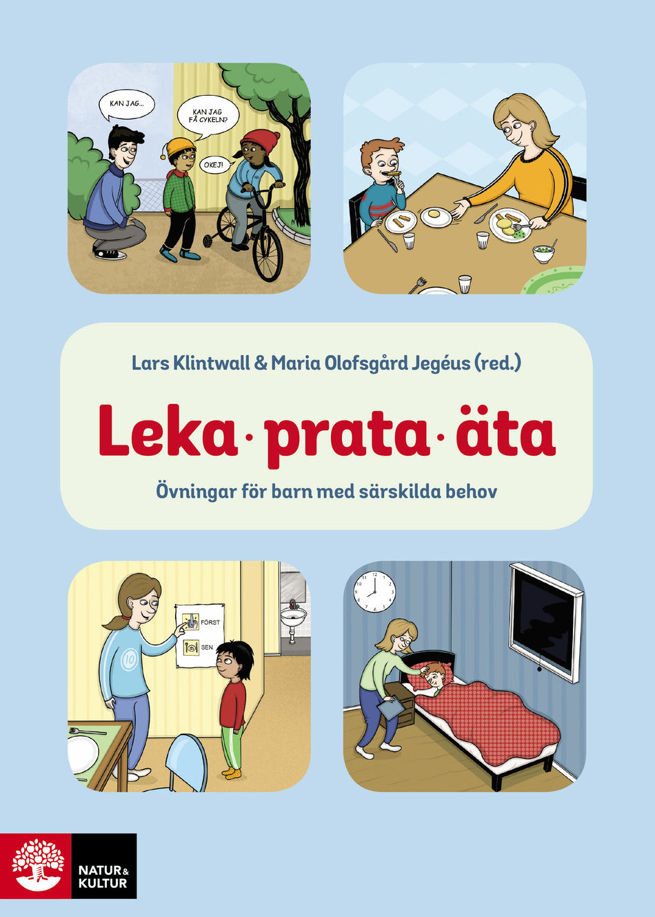 Valokuva kirjasta Lars Klintwall / Maria Olofsgård Jegéus / Anna Backman / Hampus Bejnö / Bella Berg / Tiina Holmberg Bergman / Catrin Killander / Ulrika Långh / Charlotte Scocco / Dag Strömberg / Klara Wenneborg Leka, prata, äta : övningar för barn med särskilda behov, kuuluu tuoteryhmään Ruots muu tieto.