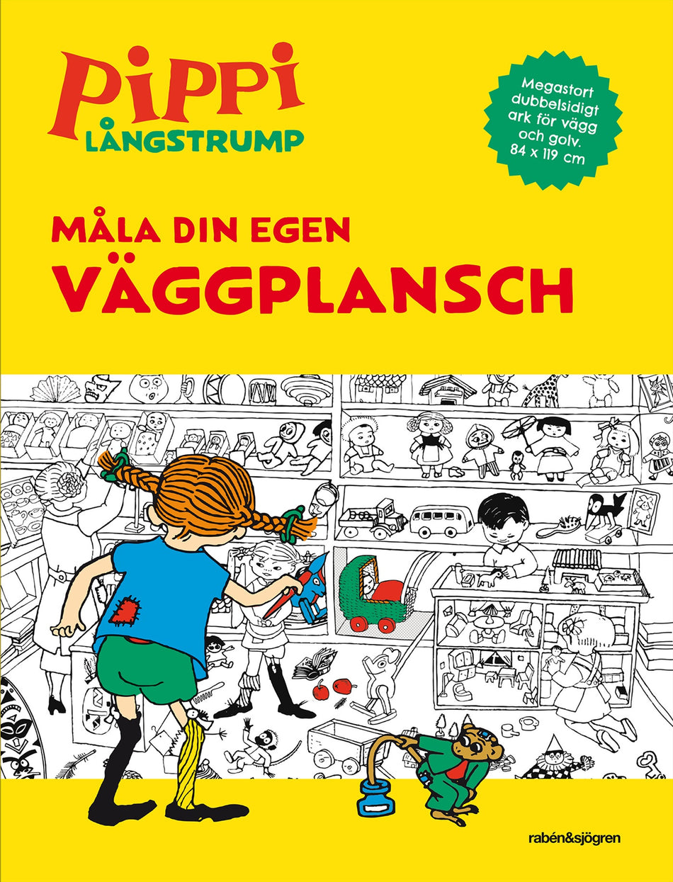 Valokuva kirjasta Astrid Lindgren Pippi målarbok. Måla din egen väggplansch, kuuluu tuoteryhmään Ruots lapset nuoret ja sarjakuvat.