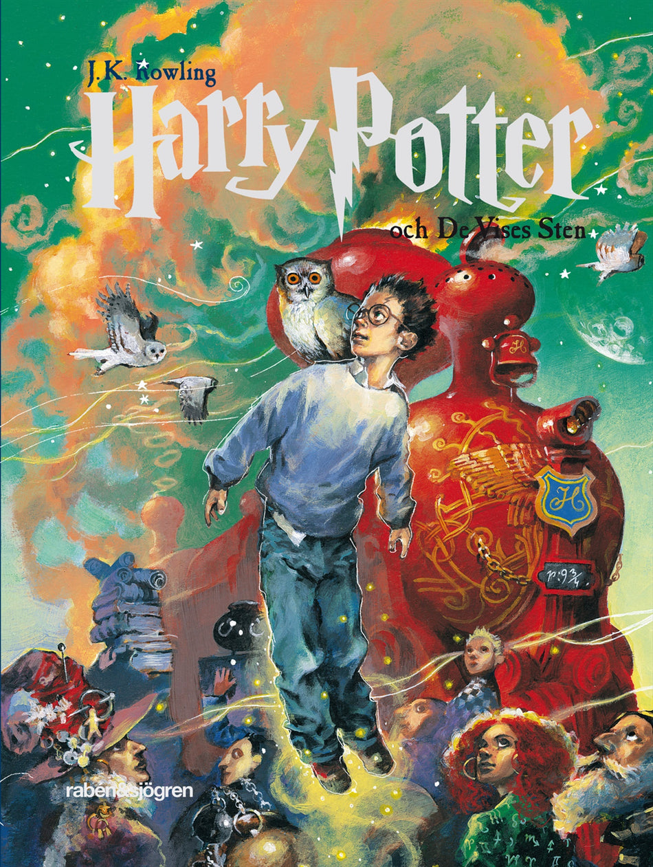 Valokuva kirjasta J. K. Rowling Harry Potter och de vises sten, kuuluu tuoteryhmään Ruots lapset nuoret ja sarjakuvat.
