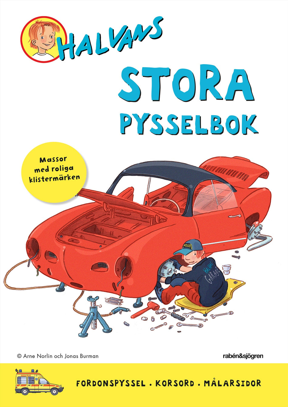 Valokuva kirjasta Arne Norlin Halvans stora pysselbok, kuuluu tuoteryhmään Ruots lapset nuoret ja sarjakuvat.