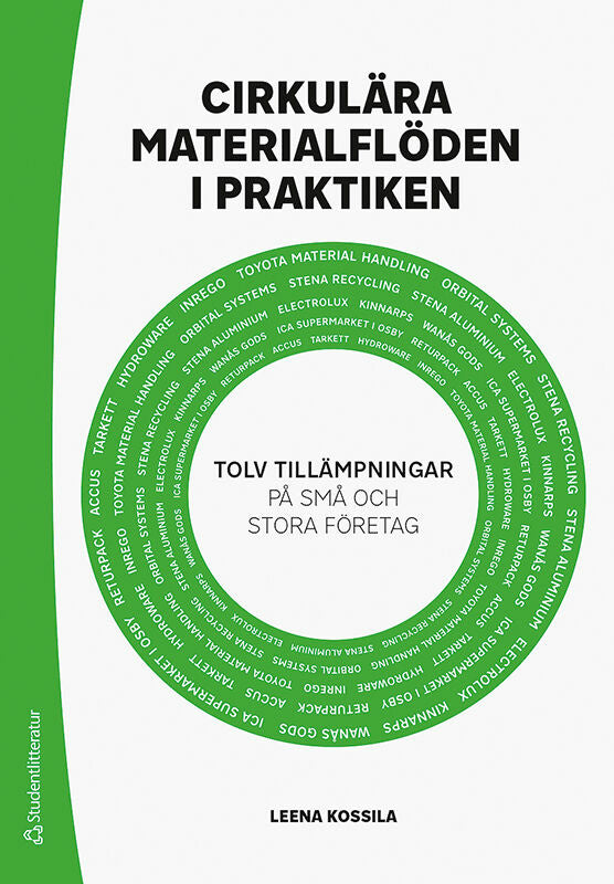 Valokuva kirjasta Leena Kossila Cirkulära materialflöden i praktiken : tolv tillämpningar på små och stora företag, kuuluu tuoteryhmään Ruots muu tieto.