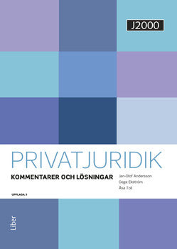 Valokuva kirjasta Jan-Olof Andersson / Cege Ekström / Åsa Toll J2000 Privatjuridik Kommentarer och lösningar, kuuluu tuoteryhmään Ruots lapset nuoret ja sarjakuvat.