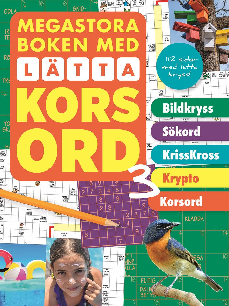 Valokuva kirjasta N/A Megastora boken med lätta korsord 3, kuuluu tuoteryhmään Ruots harrasteet taide.