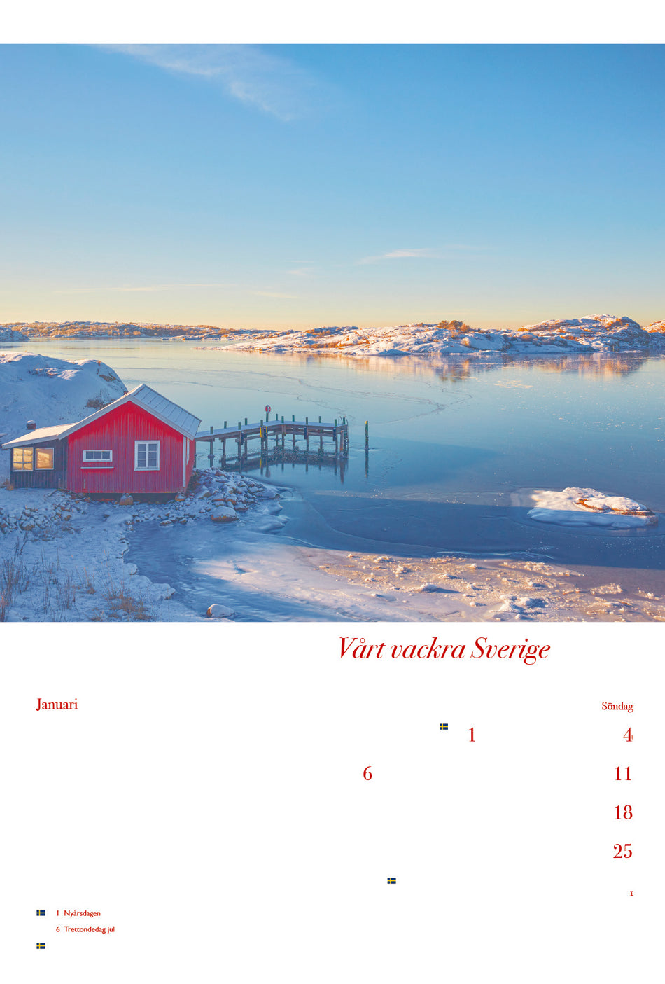 Valokuva kirjasta Bokförlaget Semic Vårt vackra Sverige almanacka 2026, kuuluu tuoteryhmään Ruots harrasteet taide.