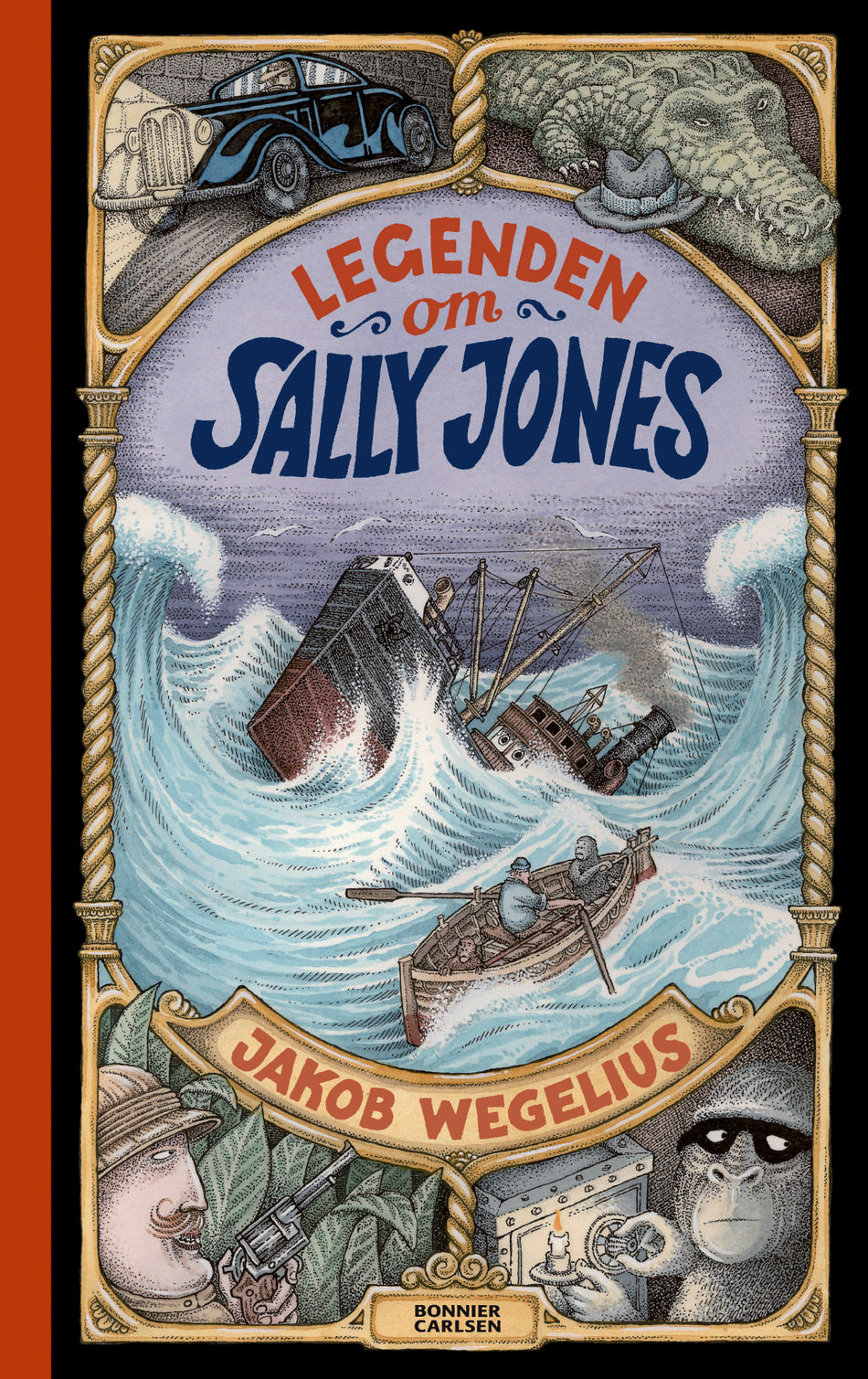 Valokuva kirjasta Jakob Wegelius Legenden om Sally Jones, kuuluu tuoteryhmään Ruots lapset nuoret ja sarjakuvat.