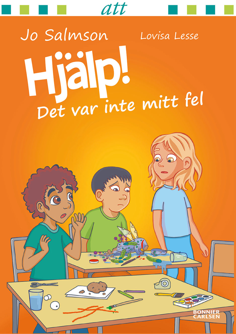Valokuva kirjasta Jo Salmson Hjälp! Det var inte mitt fel!, kuuluu tuoteryhmään Ruots lapset nuoret ja sarjakuvat.