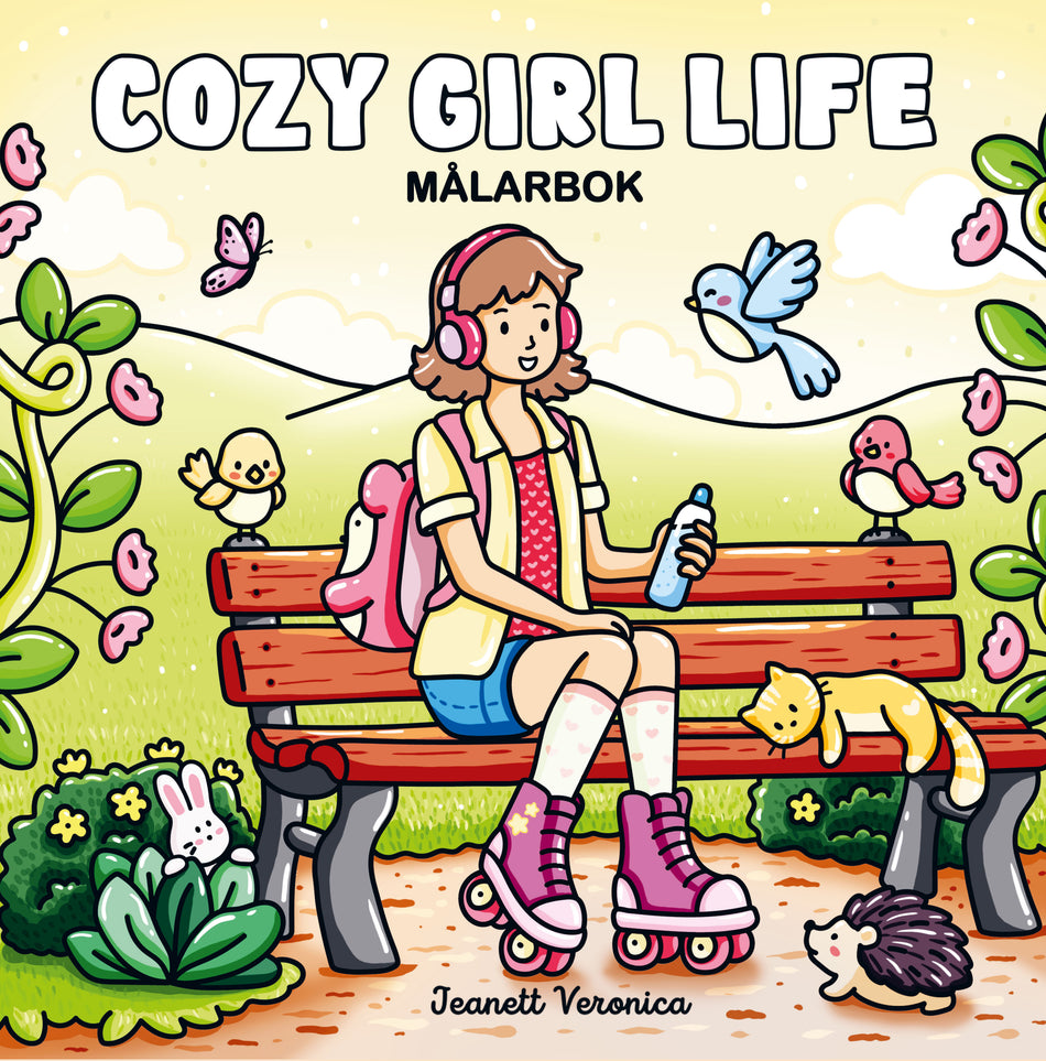 Valokuva kirjasta Jeanett Veronica Cozy Girl Life : Målarbok, kuuluu tuoteryhmään Ruots harrasteet taide.