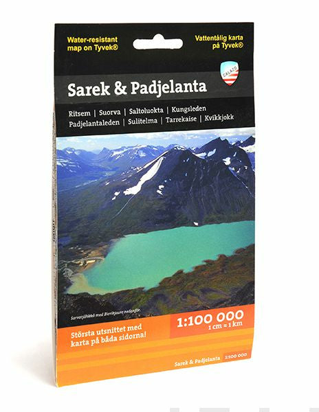 Valokuva kirjasta  Sarek &amp; Padjelanta fjällkarta, 1:100 000, kuuluu tuoteryhmään Matkat.