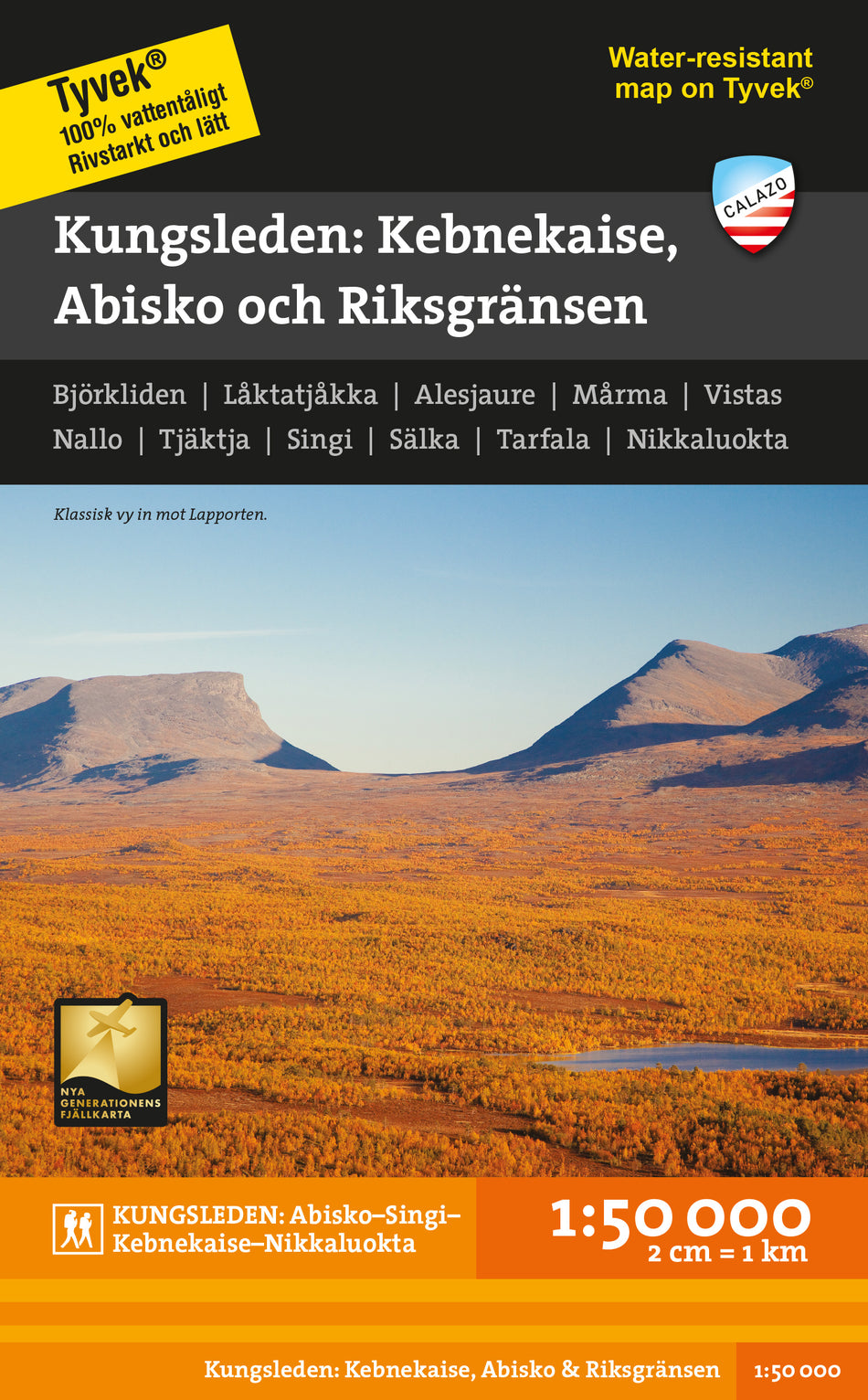 Valokuva kirjasta  Kebnekaise, Abisko och Riksgränsen 1:50 000, kuuluu tuoteryhmään Matkat.