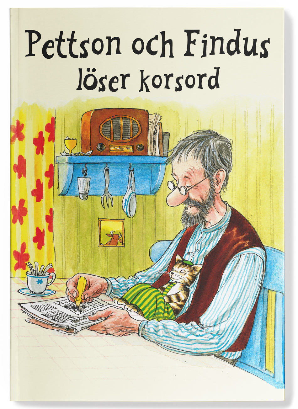 Valokuva kirjasta Fredrik Hjelm Pettson och Findus löser korsord, kuuluu tuoteryhmään Ruots lapset nuoret ja sarjakuvat.