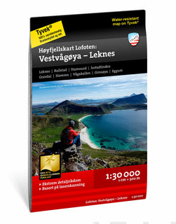 Höyfjellskart Lofoten: Vestvågöya - Leknes 1:30 000