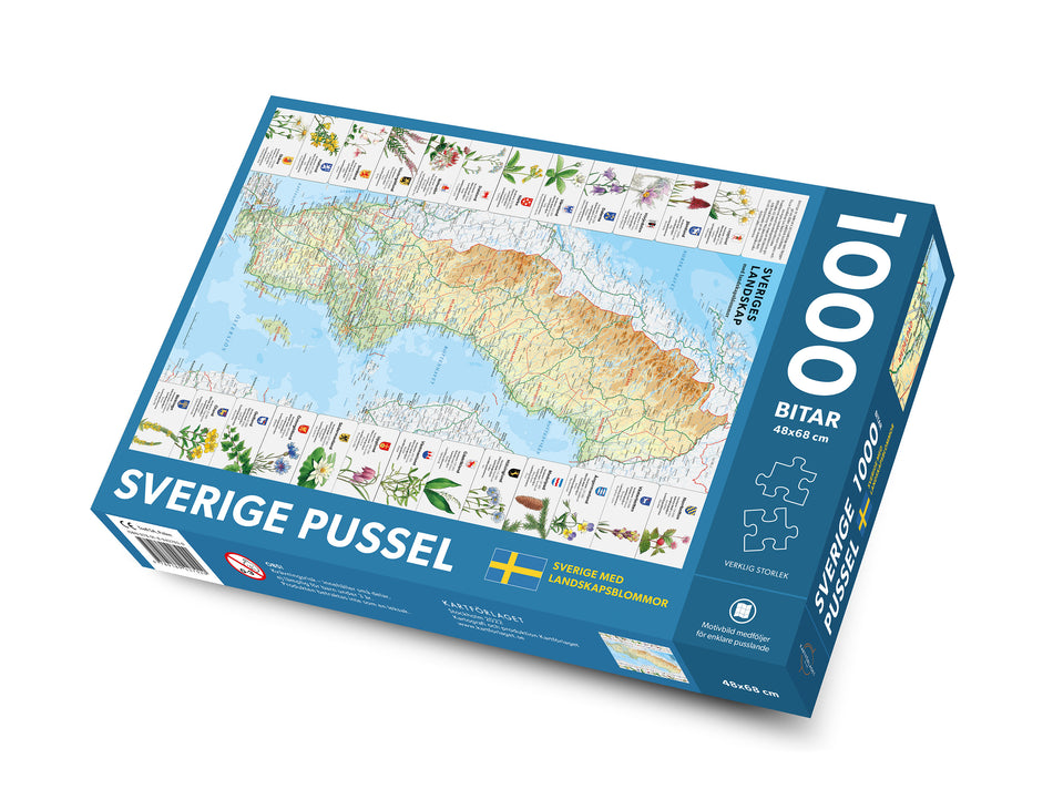 Valokuva kirjasta  Sverige med landskapsblommor pussel 1000 bitar, kuuluu tuoteryhmään Ruots harrasteet taide.