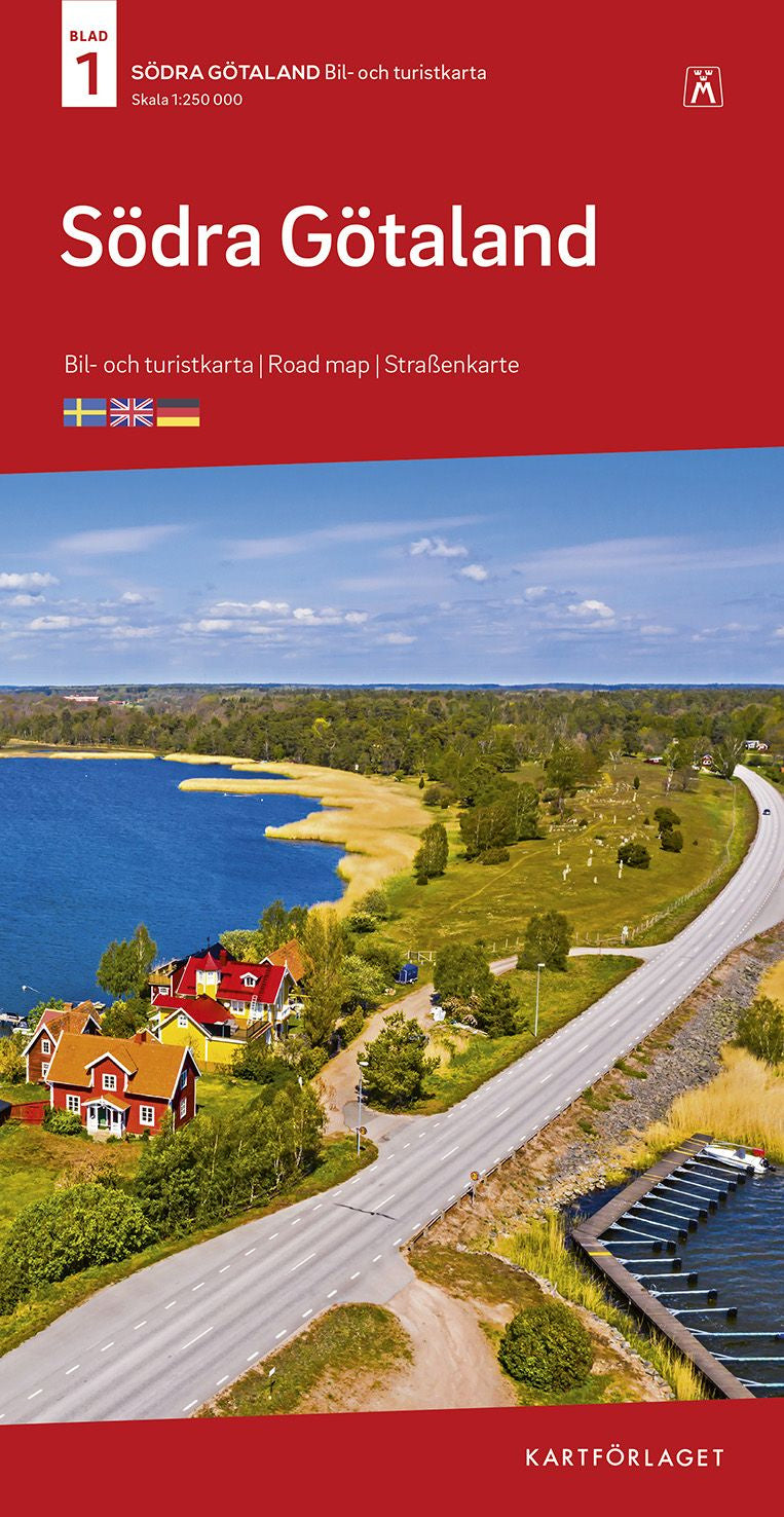 Valokuva kirjasta  1 Södra Götaland, 1:250 000, kuuluu tuoteryhmään Tie- ja opaskartat.