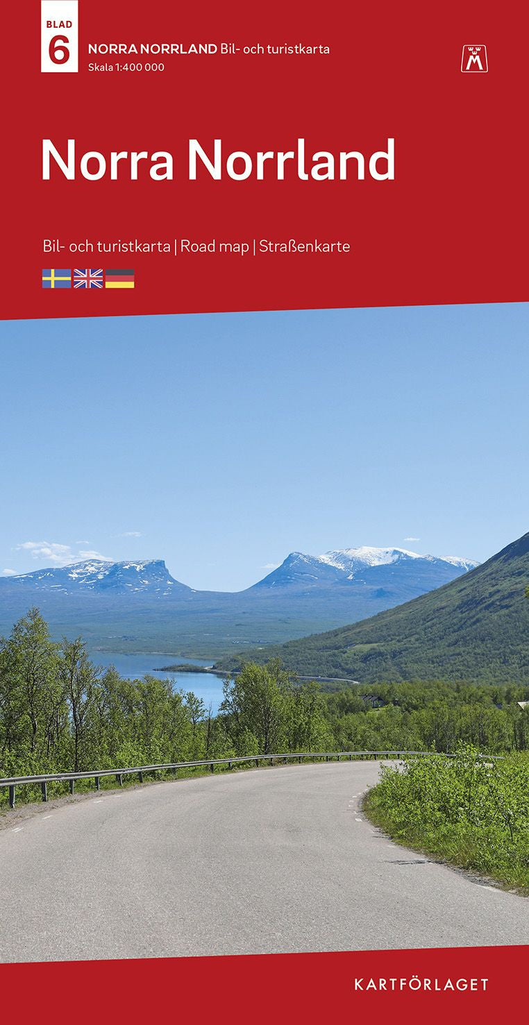 Valokuva kirjasta  6 Norra Norrland, 1:400 000, kuuluu tuoteryhmään Tie- ja opaskartat.