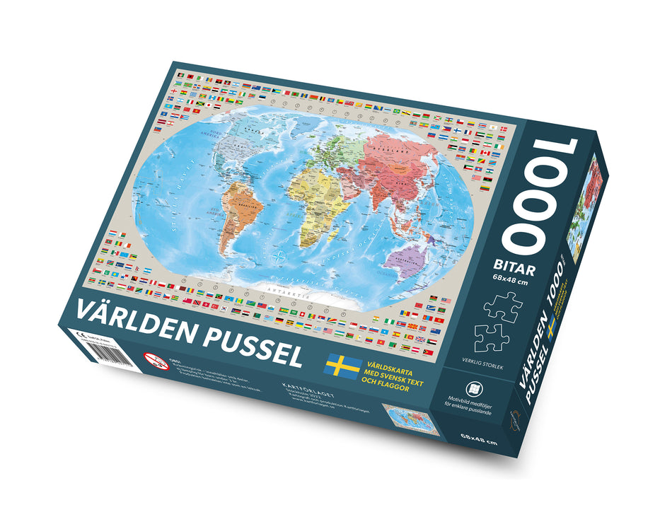 Valokuva kirjasta  Världen pussel 1000 bitar, kuuluu tuoteryhmään Ruots harrasteet taide.