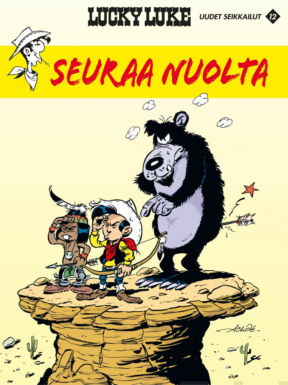 Valokuva kirjasta Achdé Lucky Luke uudet seikkailut 12: Seuraa nuolta, kuuluu tuoteryhmään Sarjakuvat.