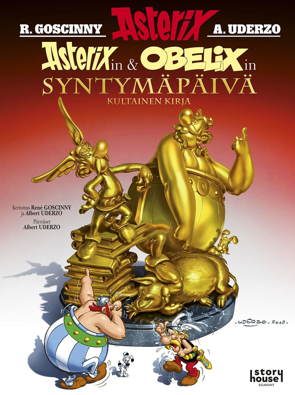 Valokuva kirjasta René Goscinny / Albert Uderzo Asterix 34: Asterixin ja Obelixin syntymäpäivä, kuuluu tuoteryhmään Sarjakuvat.