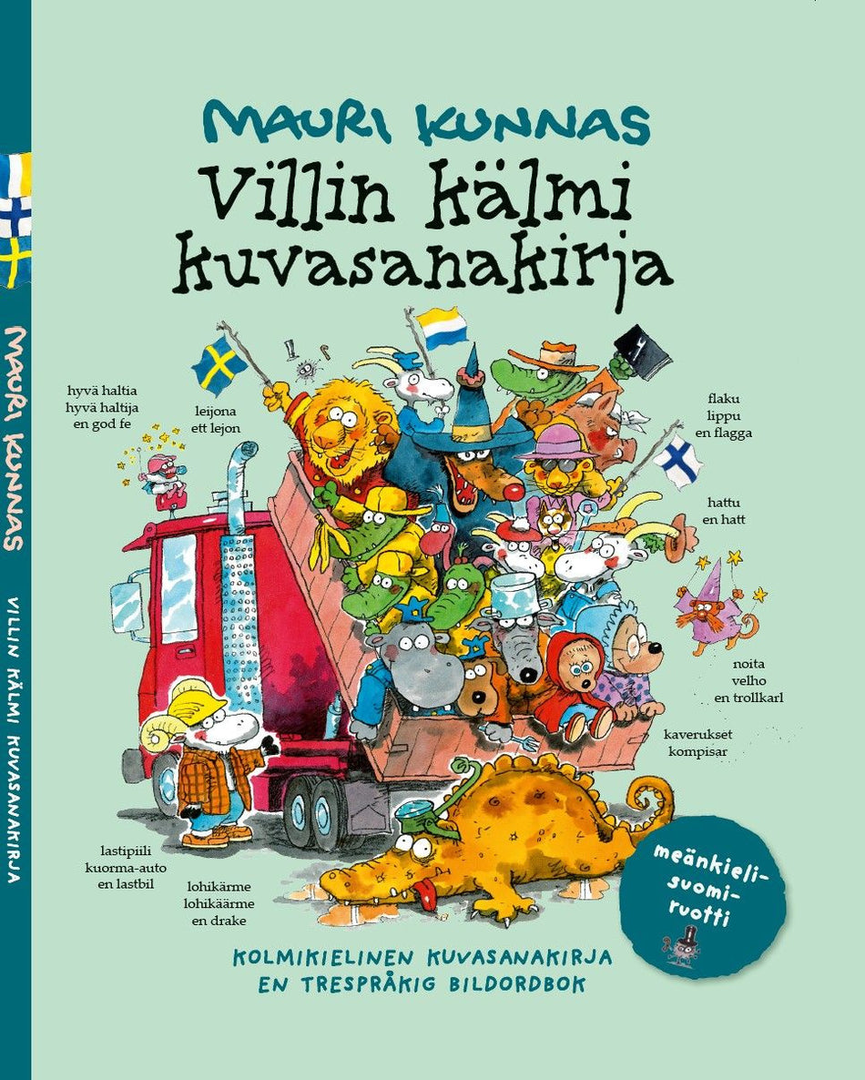 Valokuva kirjasta Mauri Kunnas Villin kälmi kuvasanakirja, kuuluu tuoteryhmään Lasten kuvakirjat.