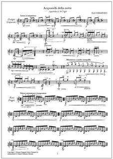 Acquarelli della notte / Acquarelles of the Night (PDF) — Guitar