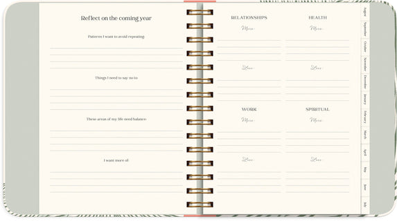 Life Planner Decor Green Flow 2026-2027 (lukuvuosikalenteri)