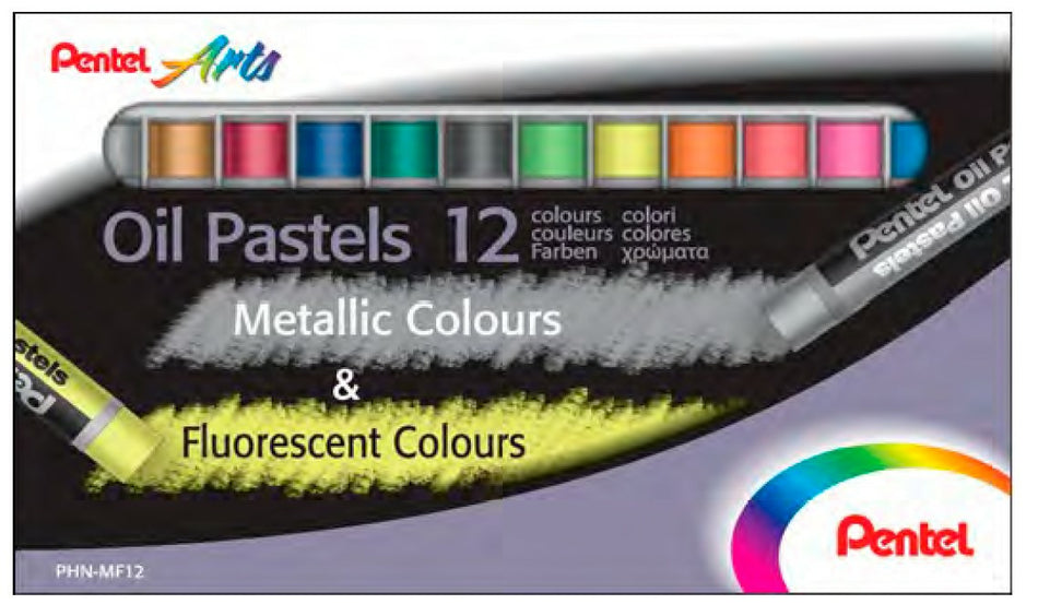 Valokuva tuotteesta Öljypastelliliitu 12 neon ja metallic, kuuluu tuoteryhmään Taidetarvikkeet.