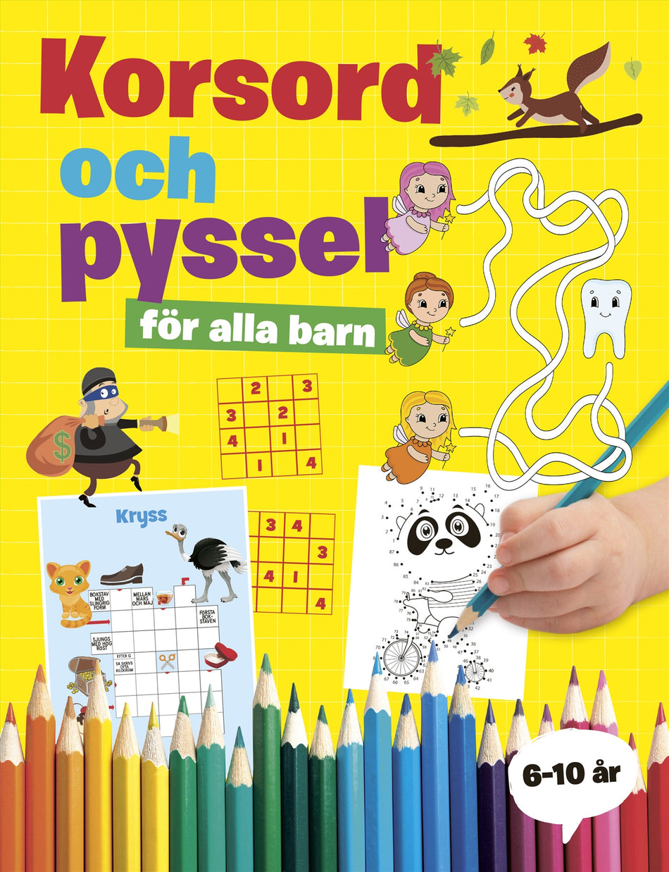 Valokuva kirjasta  Korsord och pyssel för alla barn, kuuluu tuoteryhmään Ruots lapset nuoret ja sarjakuvat.