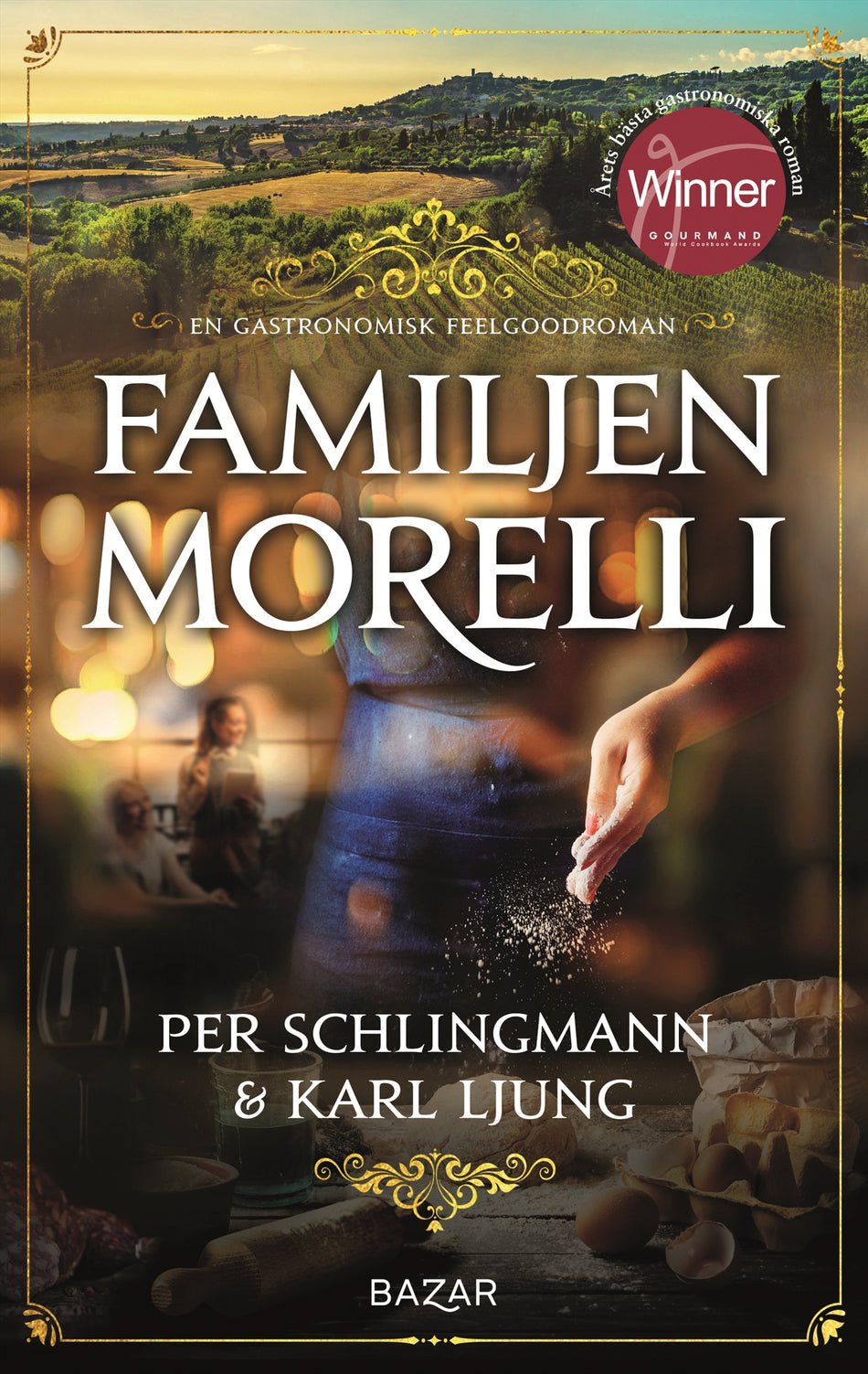 Valokuva kirjasta Per Schlingmann / Karl Ljung Familjen Morelli : en gastronomisk feelgoodroman, kuuluu tuoteryhmään Ruots kaunokirjat.