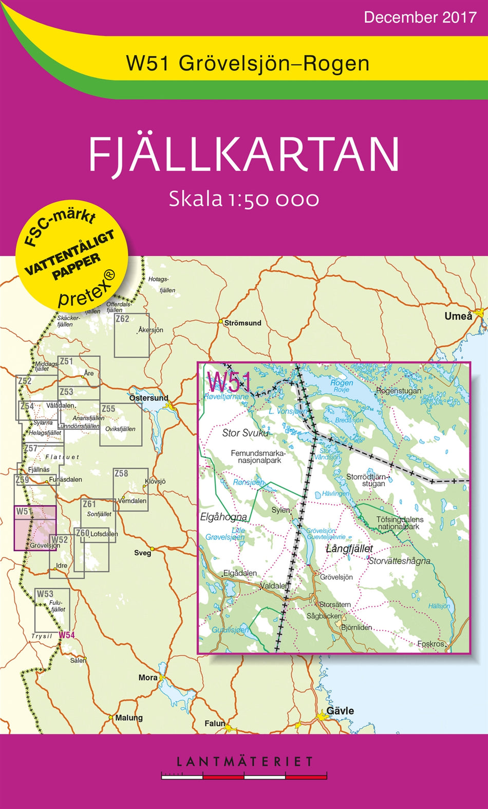 Valokuva kirjasta  W51 Grövelsjön-Rogen Fjällkartan : Skala 1:50 000, kuuluu tuoteryhmään Ruots harrasteet taide.