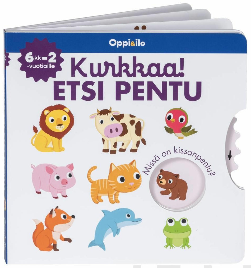 Valokuva kirjasta  Kurkkaa! ETSI PENTU -pahvikirja 0-3 v, kuuluu tuoteryhmään Lasten ja nuorten tietokirjat.