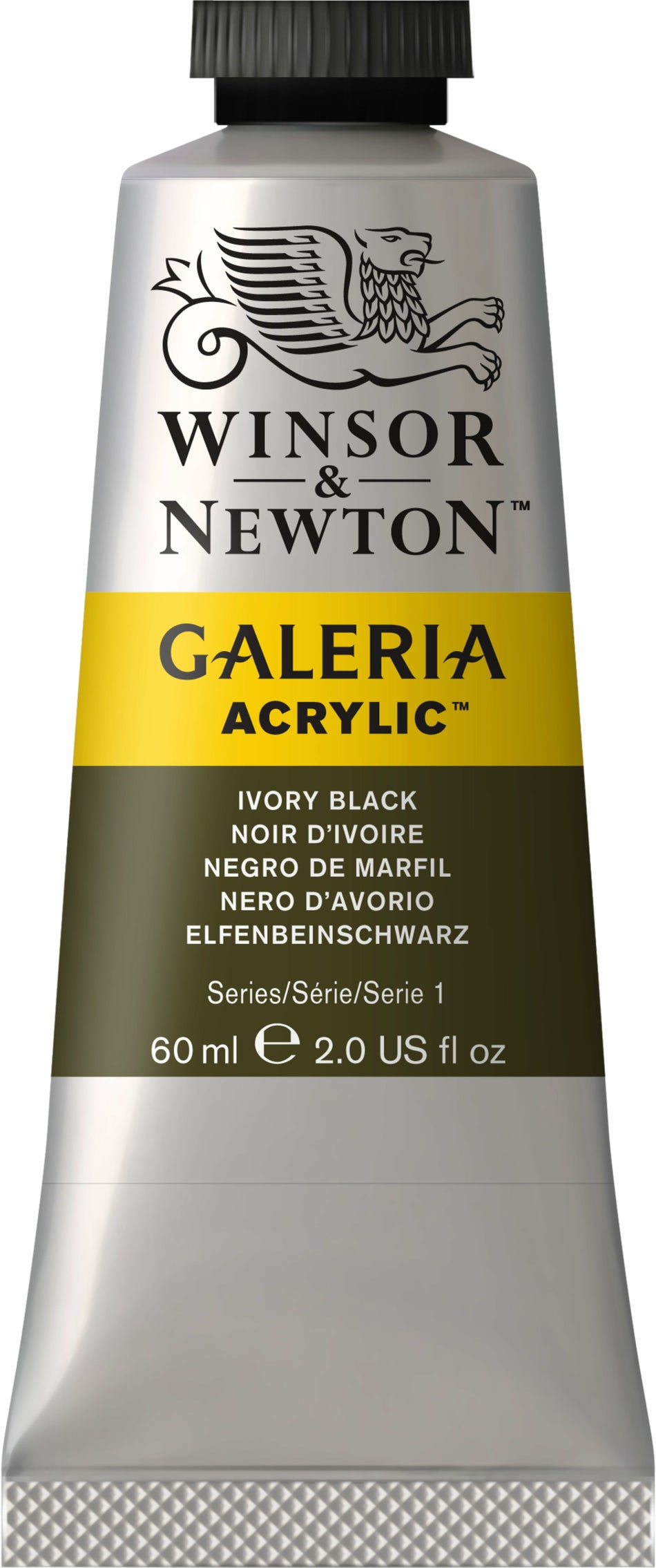 Valokuva tuotteesta Akryyliväri 60ml 331 Ivory black W&amp;N Galeria, kuuluu tuoteryhmään Taidetarvikkeet.