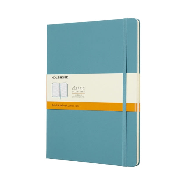 Valokuva kirjasta  Moleskine Reef Blue Notebook Extra Large Ruled Hard, kuuluu tuoteryhmään Muut ulkomaiset kirjat.