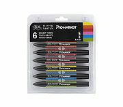 Valokuva tuotteesta Huopakynä Promarker 6 väriä Vibrant Tones W&amp;N, kuuluu tuoteryhmään Taidetarvikkeet.